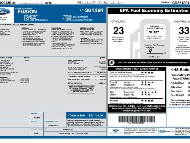 2012 Ford Fusion SEL