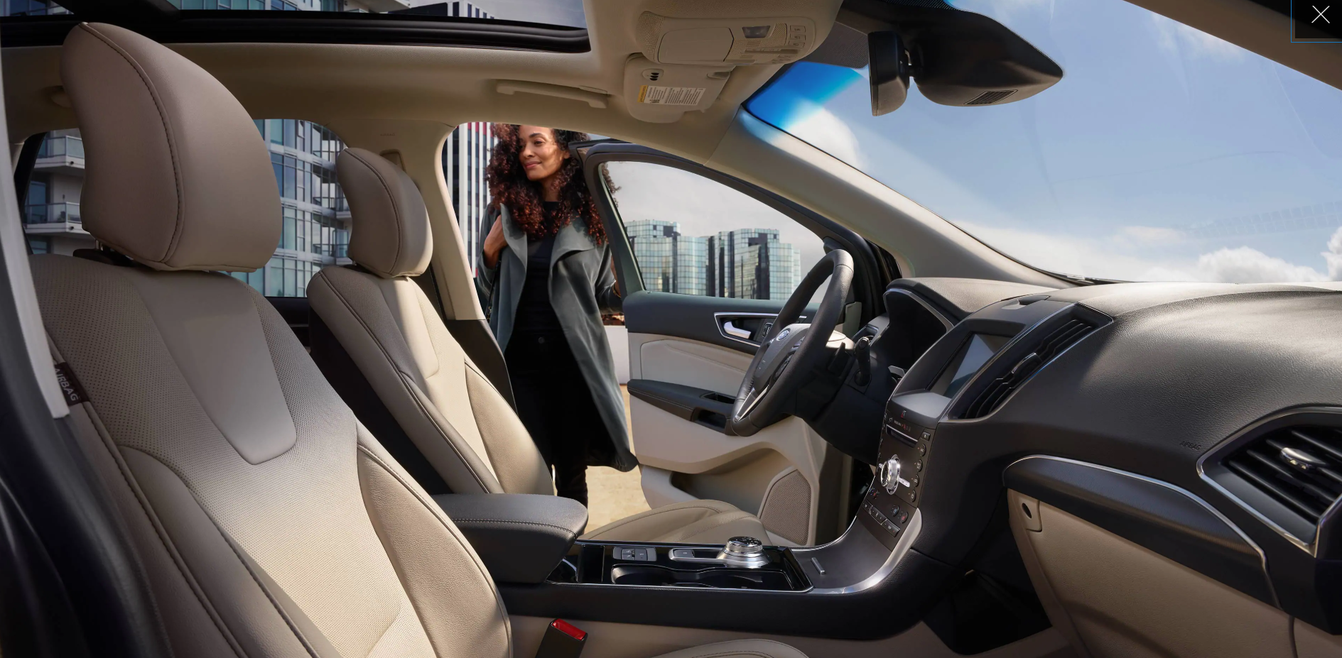 Image of the interior of a 2019 Ford Edge.
